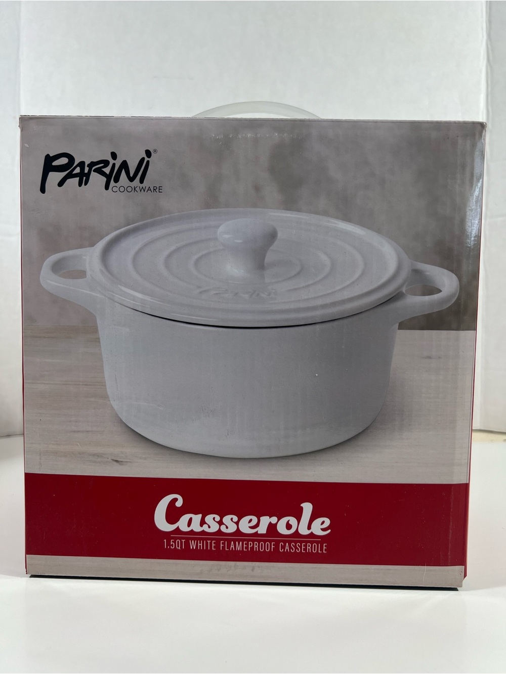Parini Cookware Casserole 1.5 QT White Flameproof Casserole!